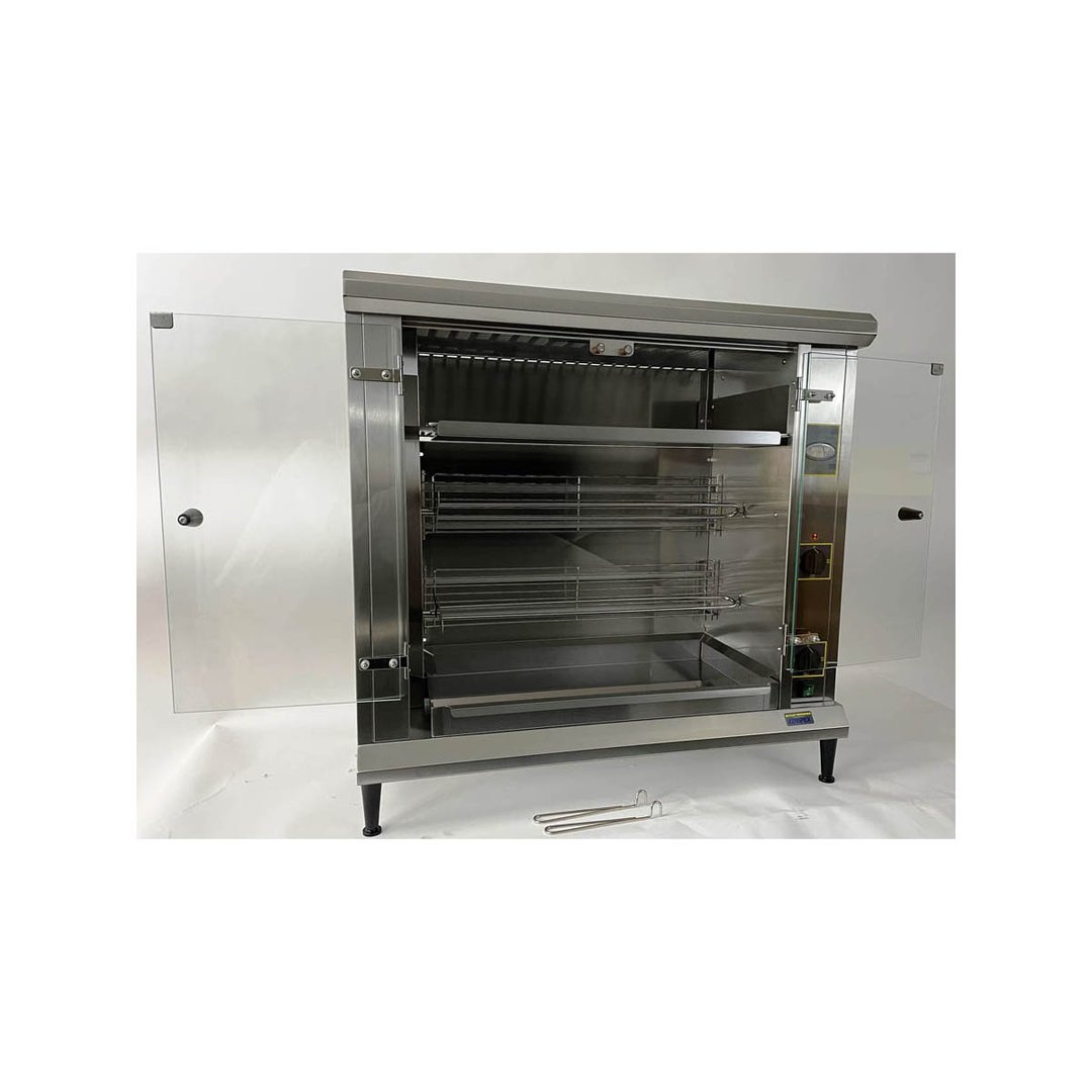 Equipex RBE-8 Electric 2 Spit Rotisserie Roaster With Tinted Safety Glass