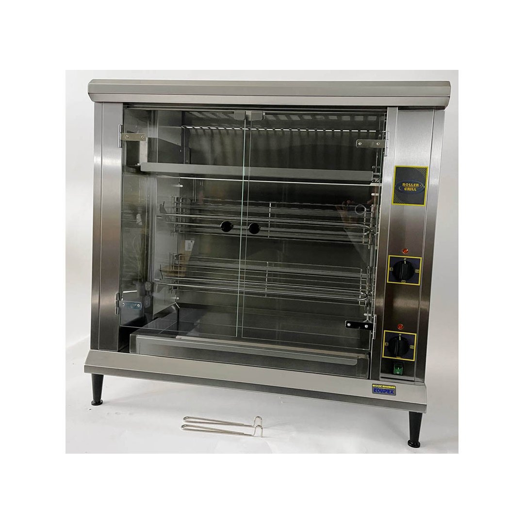 Equipex RBE-8 Electric 2 Spit Rotisserie Roaster With Tinted Safety Glass