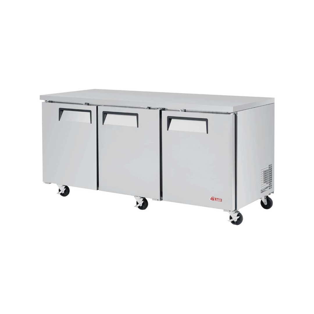 Turbo Air EUR-72-N-V 72" 3-Section Undercounter Refrigerator w/ 3 Doors, 18.8 cu. ft.