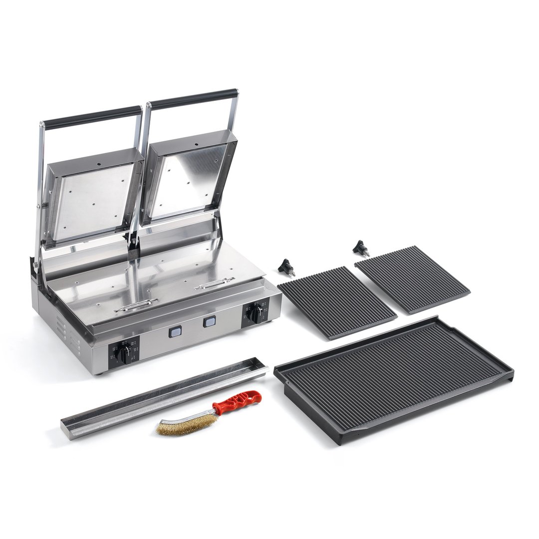 Eurodib PD RR PS 17" Single Commercial Panini Sandwich Grill w/ Cast Iron Smooth Plates, 110V