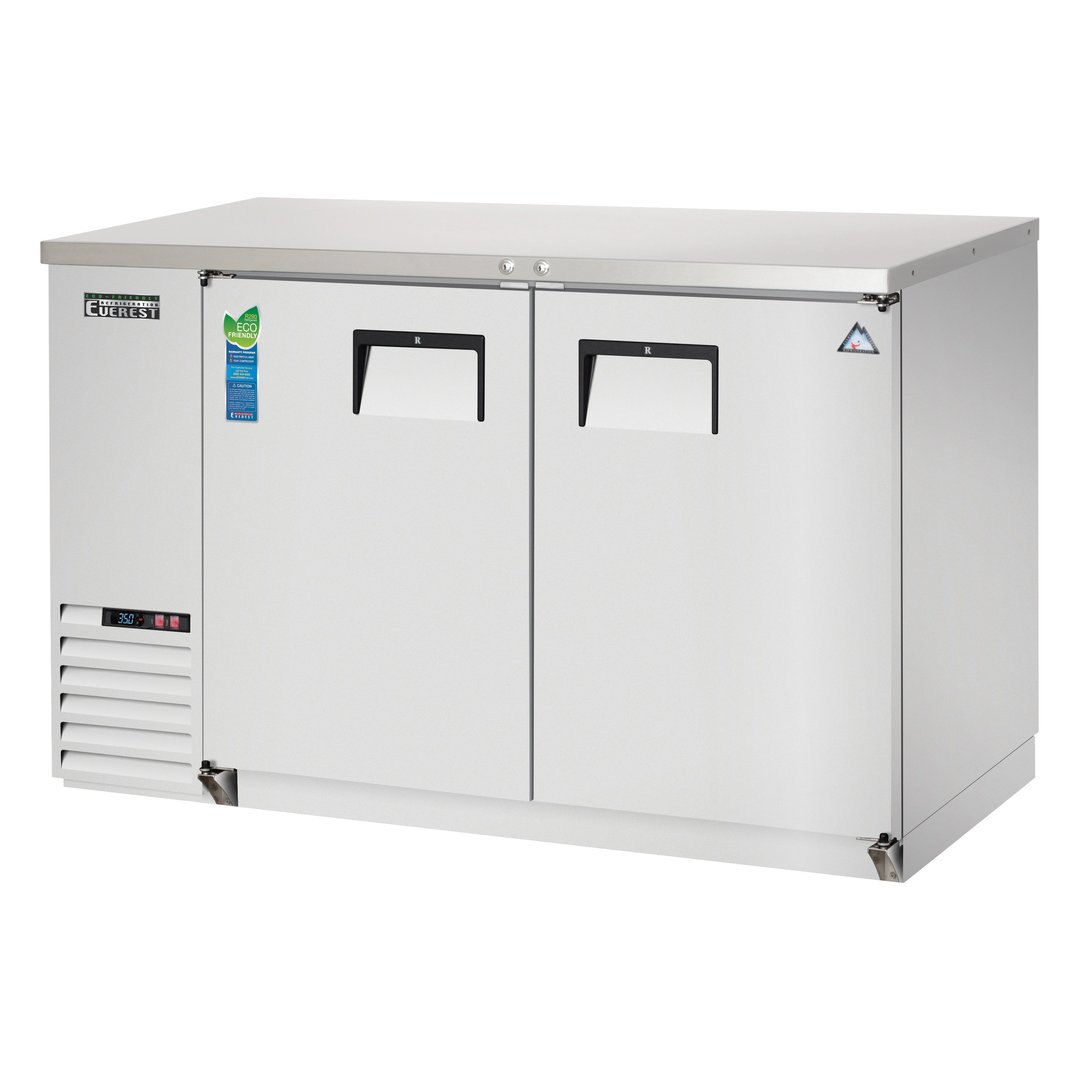 Everest EBB48-SS 49" Two Section Back Bar Cooler with Solid Door, 14.0 cu. ft.