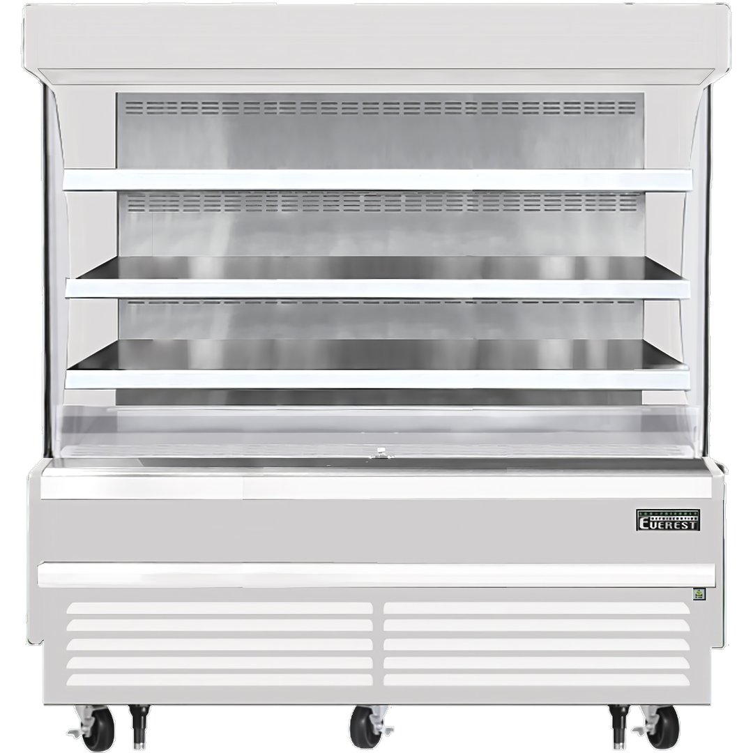 Everest EOMV-72-W-28-S 73" Vertical Open Air Merchandiser in White, High Profile, 3 Shelves, 19 cu. ft.