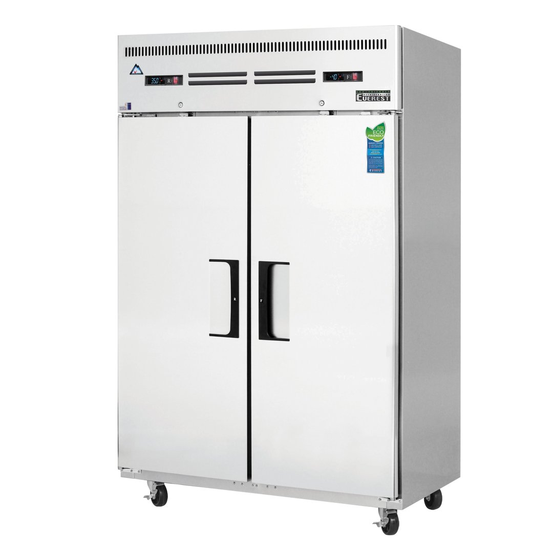Everest ESRF2A 49" 2 Section Reach-In Refrigerator/Freezer Combo w/ 2 Solid Doors, Top Mount
