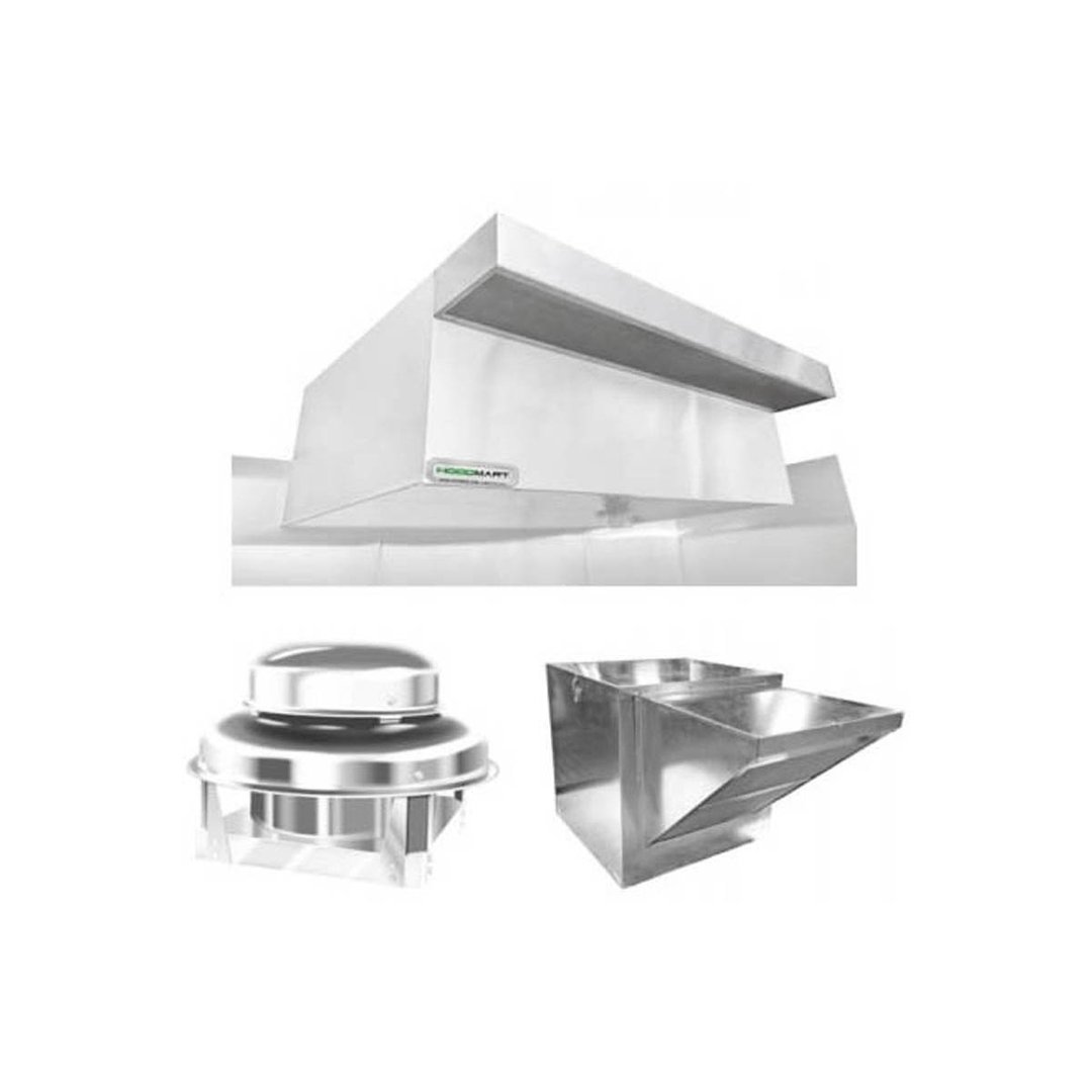 HoodMart EXSS008BCOND-PSP-PKG Type 2 Condensate Hood w/ PSP Makeup Air