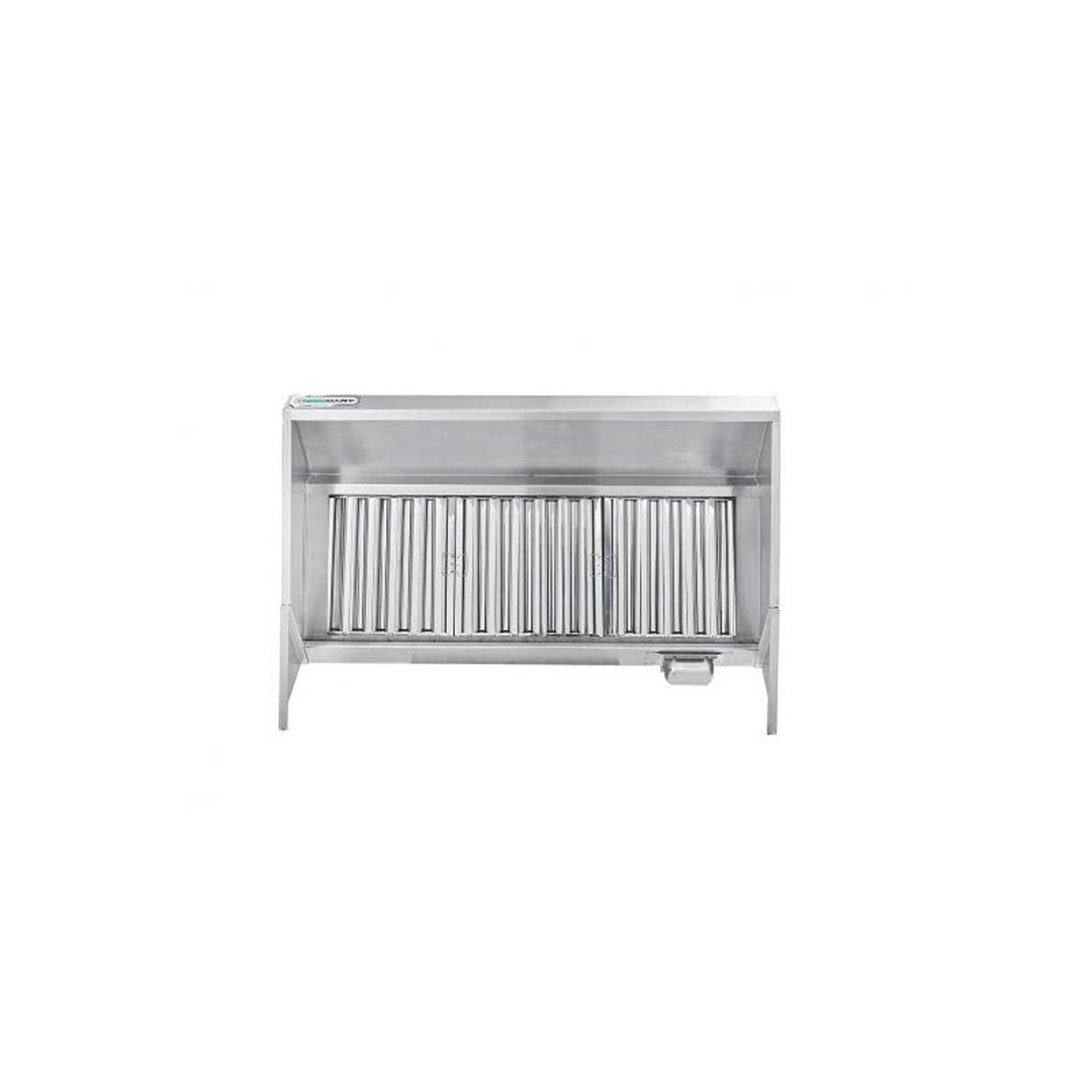 HoodMart 1048SSBC 10' x 30" Food Truck/Concession Trailer Hood Only, 4" Front 18" Back