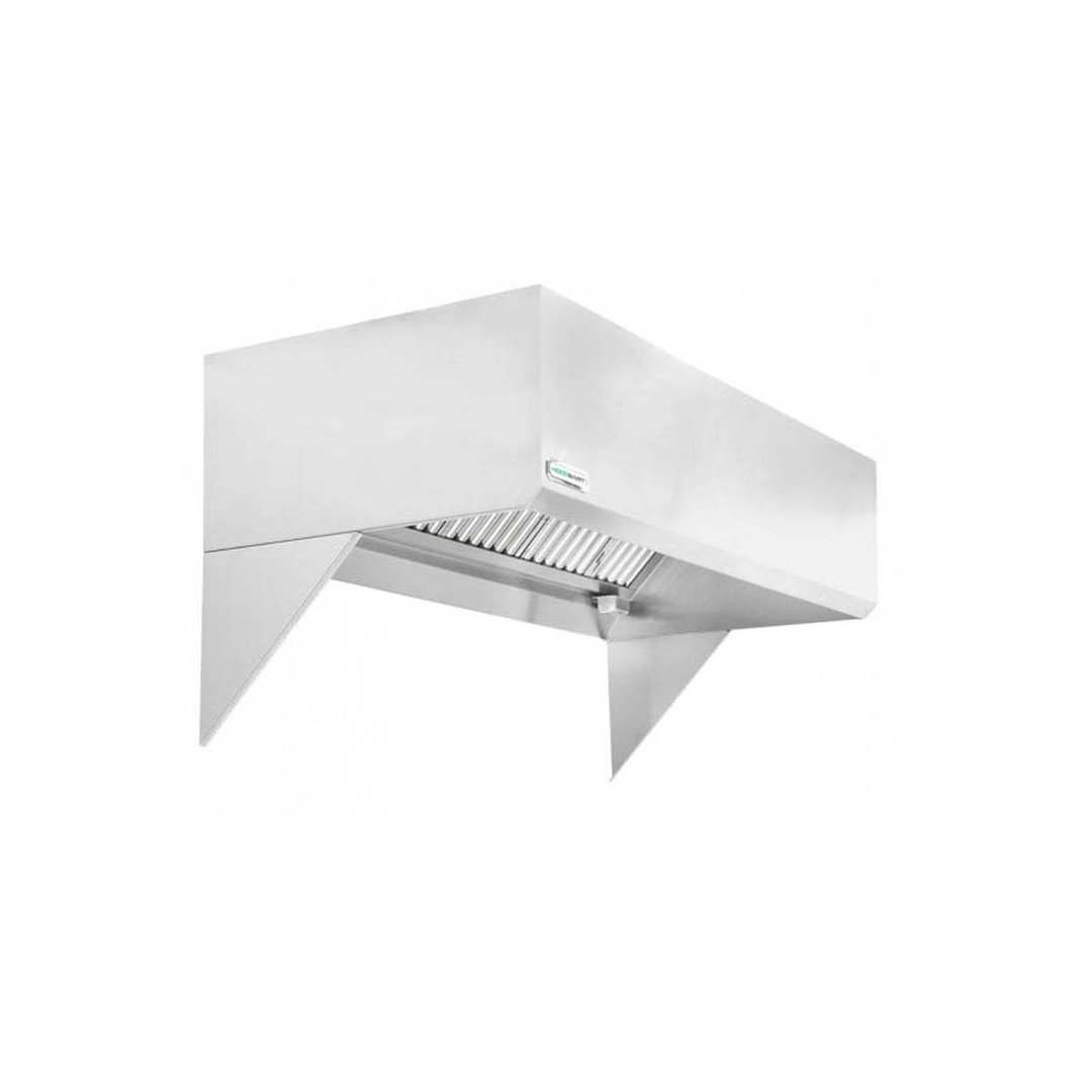 HoodMart 2014B 14 FT Restaurant Hood System w/ Makeup-Air, 18 Gauge Steel