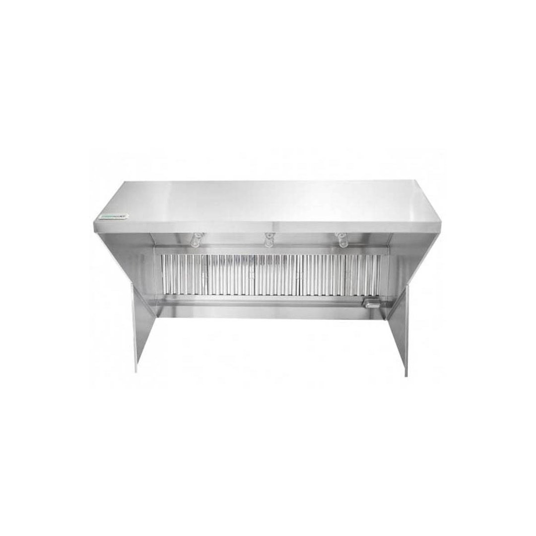 HoodMart 2014B 14 FT Restaurant Hood System w/ Makeup-Air, 18 Gauge Steel