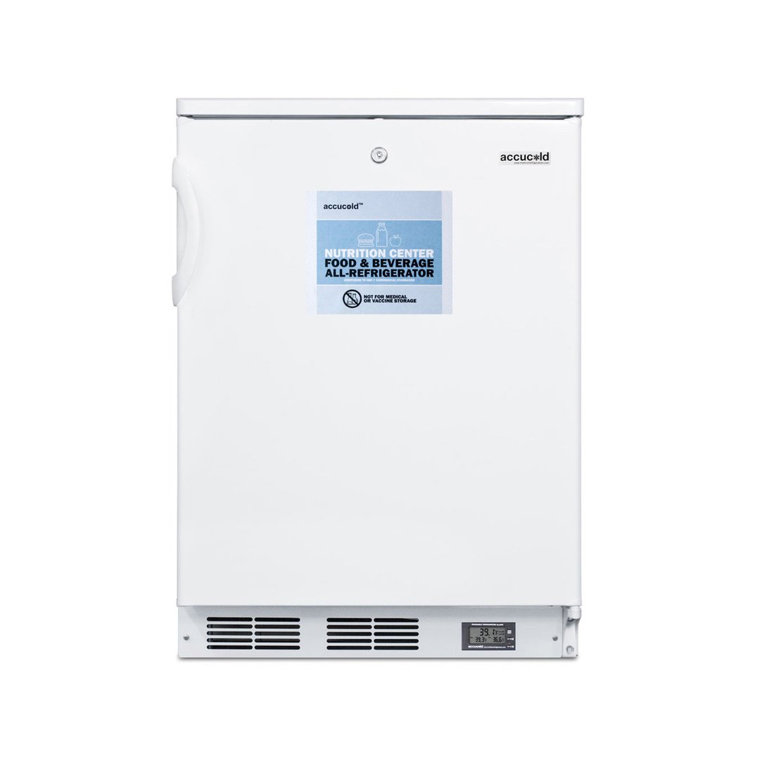 Accucold FF6LW7NZ Freestanding Undercounter Nutrition Center Refrigerator in White, w/ Door Storage, 5.5 cu. ft.