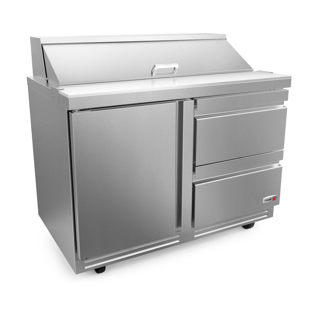 Fagor Refrigeration FST-48-12-D2-N 48" Sandwich / Salad Prep Table w/ 2 Drawers & 1 Door, 12 Pans