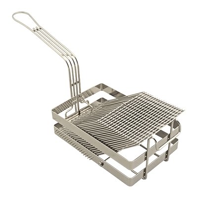 FMP 226-1062 Nickel-Plated Steel Tostada Basket w/ Front Hook, Fries Up To (18) 6" Tostadas