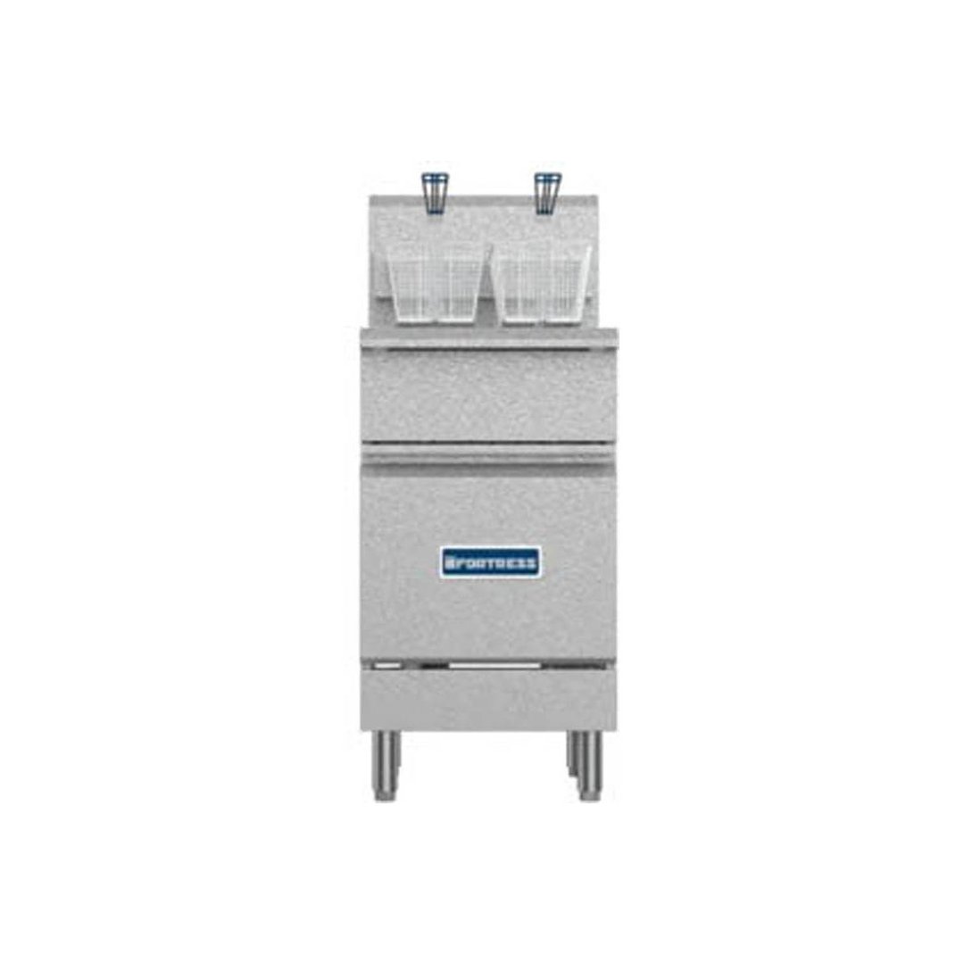 Fortress FGF75L 20" Full Pot Floor Model LP Gas Fryer w/ 75-lb Capacity, 2 Baskets, 5 Burners