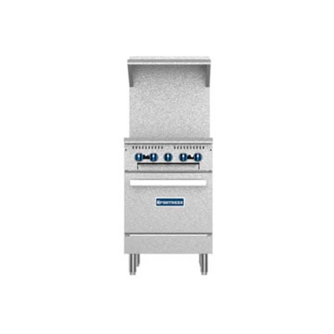 Fortress FGR4B 24" Gas Restaurant Range w/ (4) Open Burners, (1) Standard Oven, 130.000 BTU