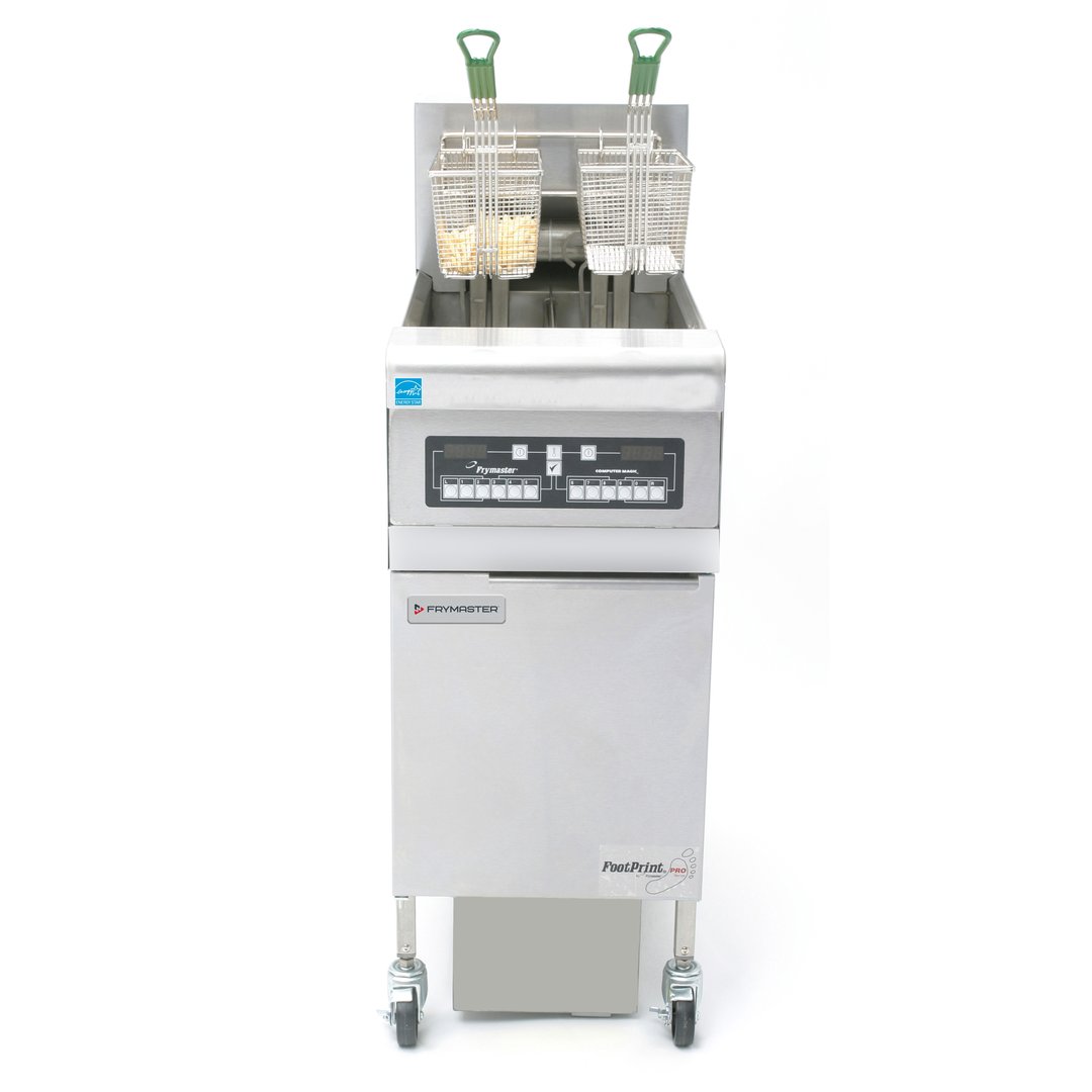 Frymaster FPRE117 Full Pot Floor Model Electric Fryer w/ Open Pot Design, 2 Twin Baskets, 50-lbs. Fat