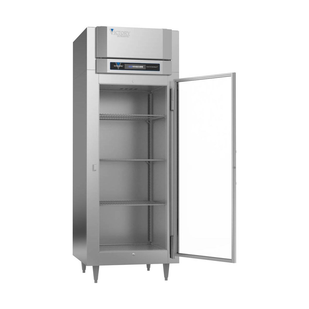 Victory FS-1D-S1-EW-G-HC 31" One Section Reach-In Freezer w/ Glass Door, All Stainless Steel, 24 cu. ft.