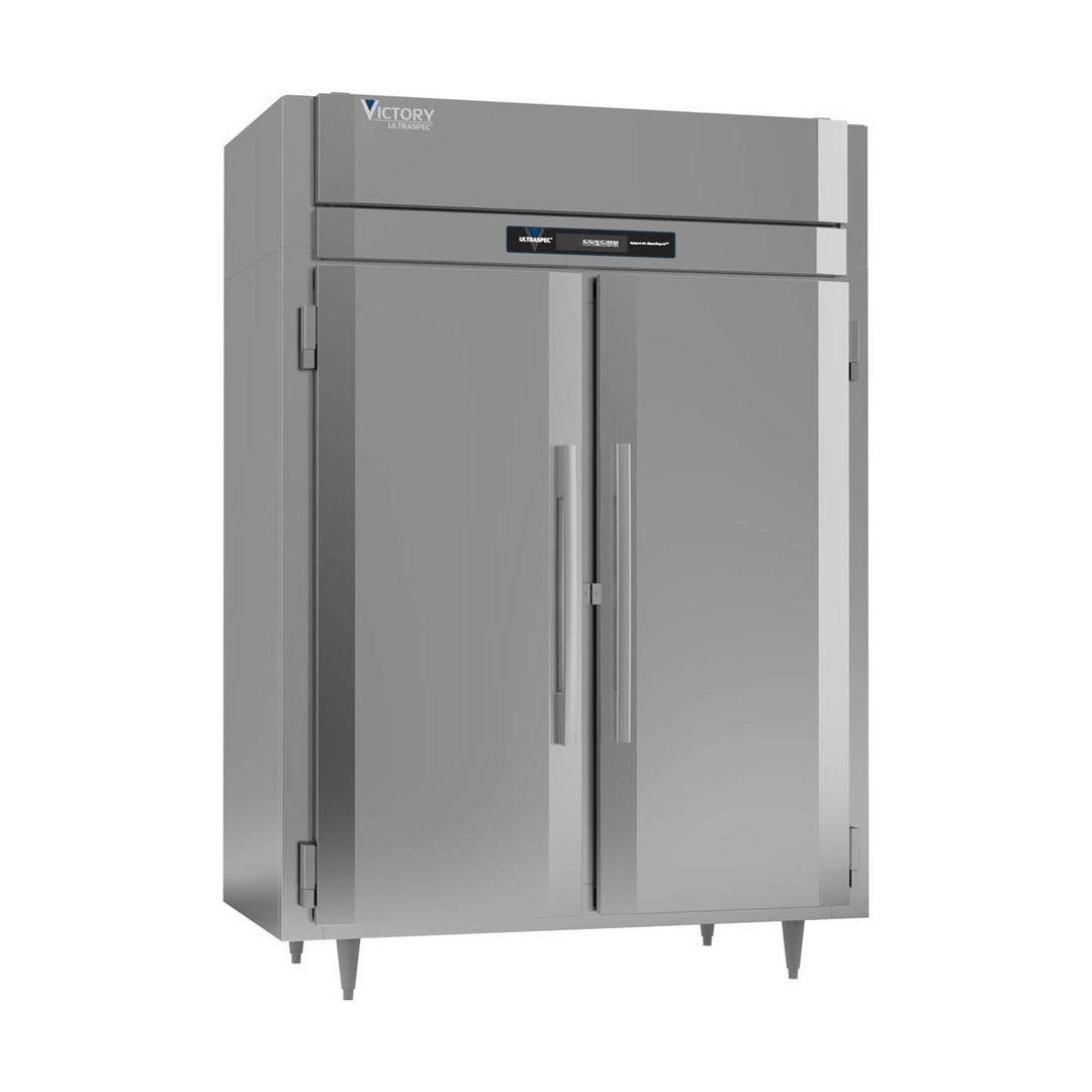Victory FS-2D-S1-EW-HC 58" Two Section Reach-In Freezer w/ 2 Glass Doors, All Stainless Steel, 49 cu. ft.
