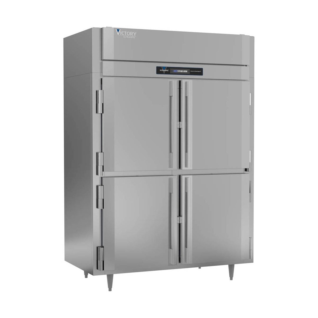 Victory FS-2D-S1-EW-HD-HC 58" Two Section Reach-In Freezer w/ 4 Half Solid Doors, All Stainless Steel, 49 cu. ft.