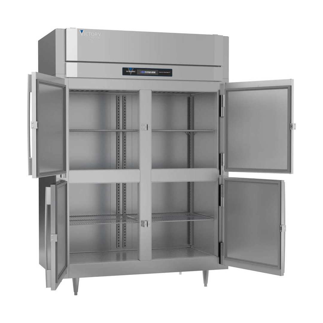 Victory FS-2D-S1-EW-HD-HC 58" Two Section Reach-In Freezer w/ 4 Half Solid Doors, All Stainless Steel, 49 cu. ft.