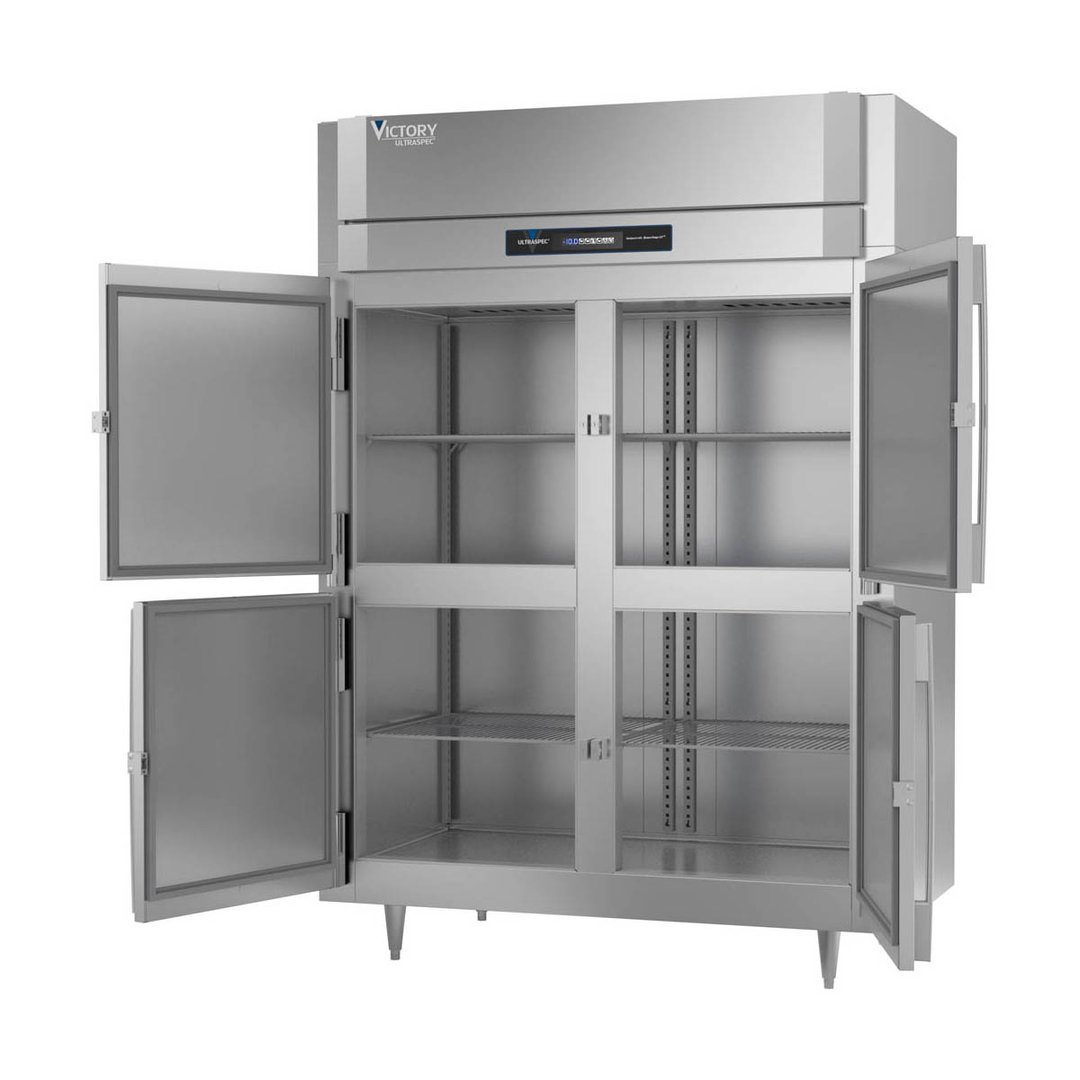 Victory FS-2D-S1-EW-HD-HC 58" Two Section Reach-In Freezer w/ 4 Half Solid Doors, All Stainless Steel, 49 cu. ft.