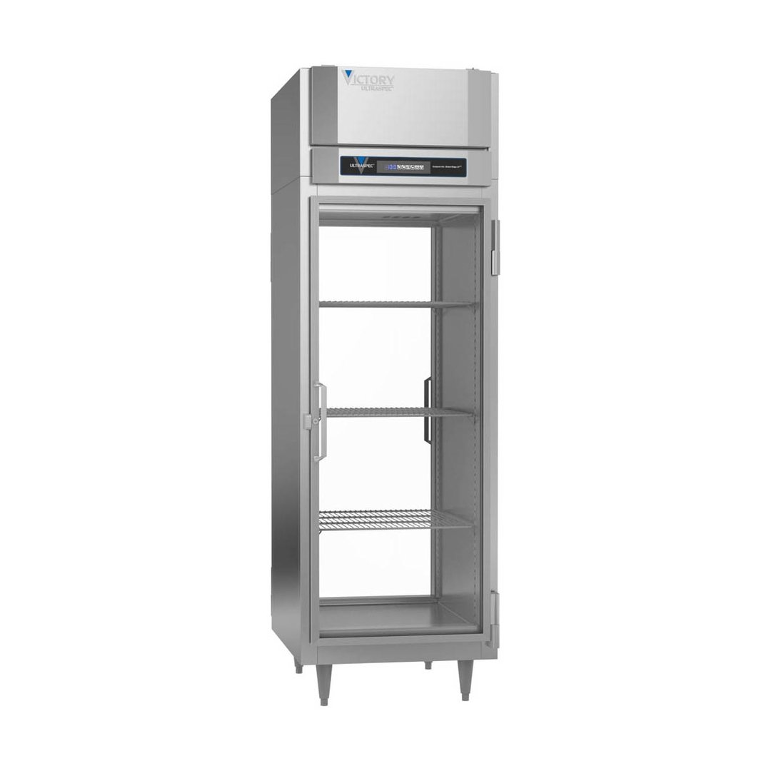 Victory FSA-1D-S1-PT-G-HC 27" One Section Pass-Thru Freezer w/ 2 Glass Doors, Aluminum İnterior, 23 cu. ft.