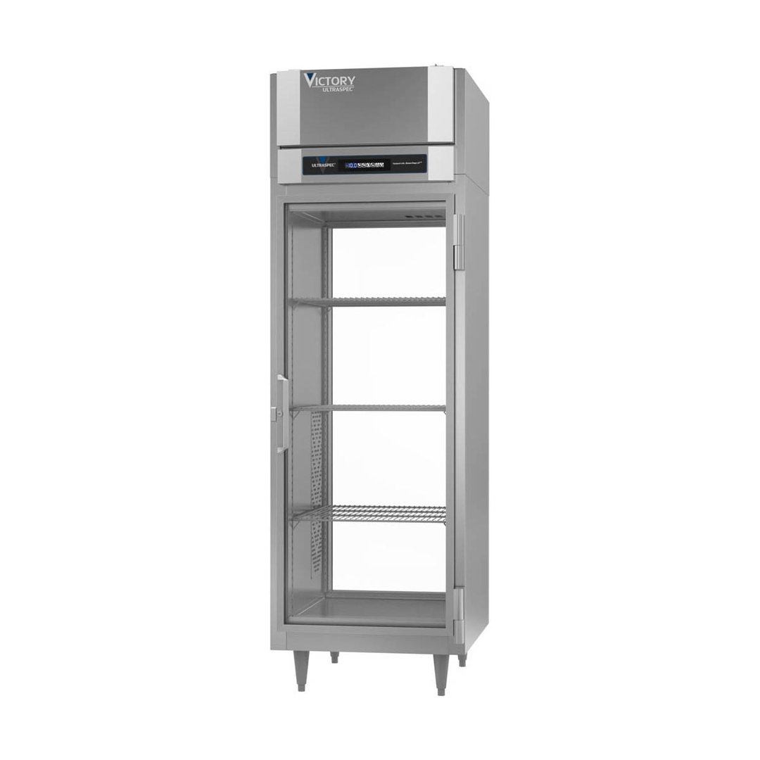 Victory FSA-1D-S1-PT-G-HC 27" One Section Pass-Thru Freezer w/ 2 Glass Doors, Aluminum İnterior, 23 cu. ft.