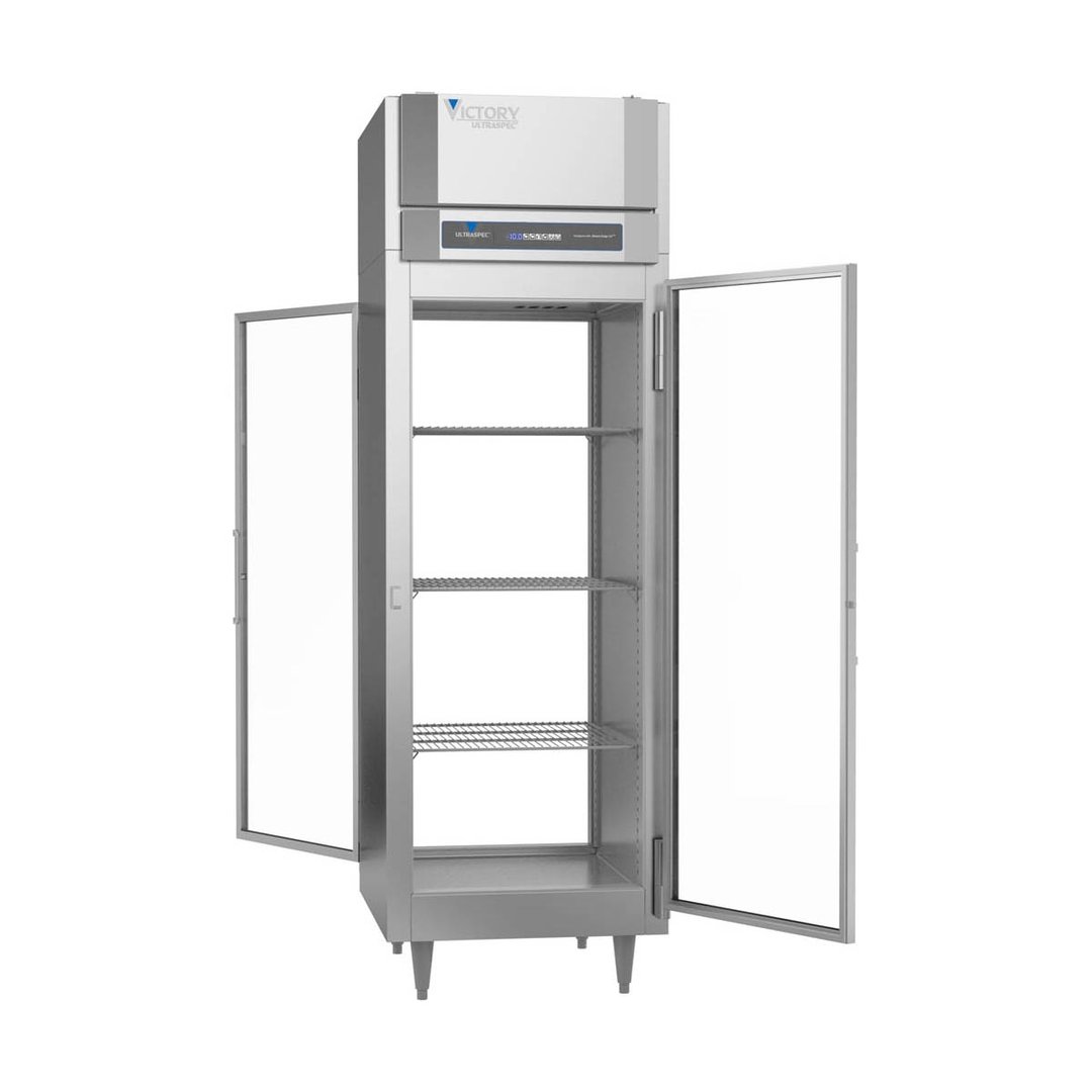 Victory FSA-1D-S1-PT-G-HC 27" One Section Pass-Thru Freezer w/ 2 Glass Doors, Aluminum İnterior, 23 cu. ft.