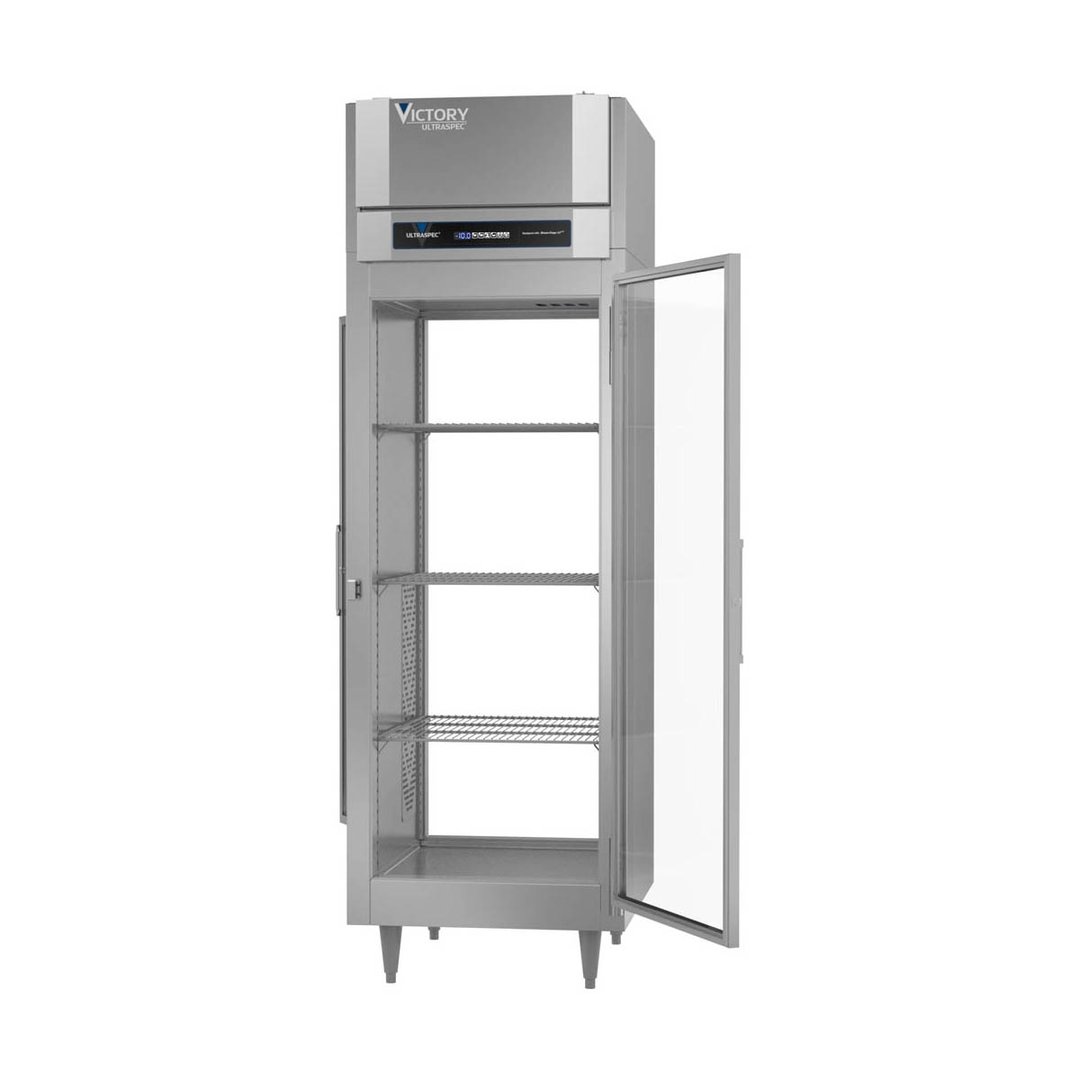 Victory FSA-1D-S1-PT-G-HC 27" One Section Pass-Thru Freezer w/ 2 Glass Doors, Aluminum İnterior, 23 cu. ft.