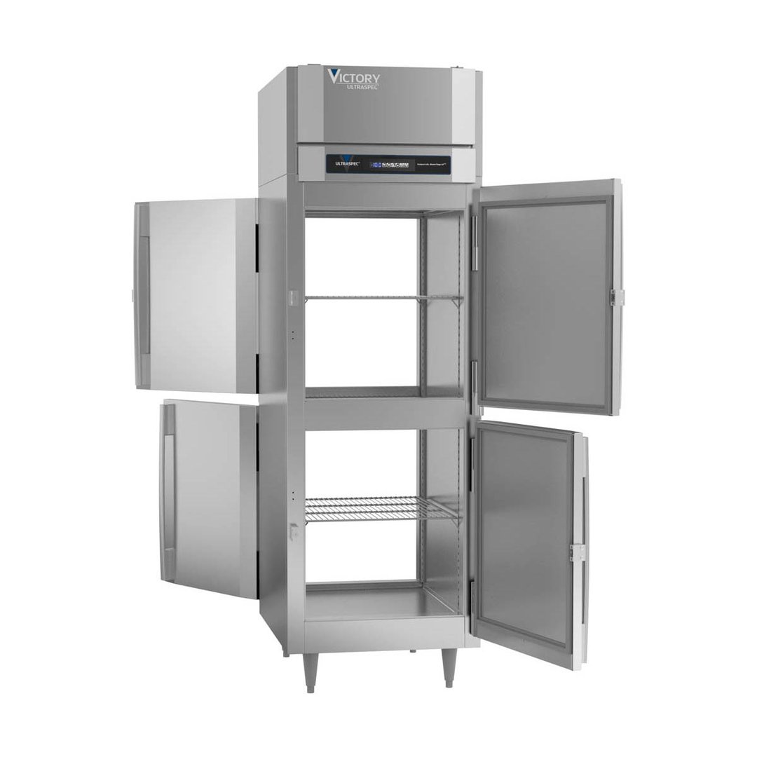 Victory FSA-1D-S1-PT-HD-HC 27" One Section Pass-Thru Freezer w/ 4 Half Solid Doors, Aluminum İnterior, 23 cu. ft.