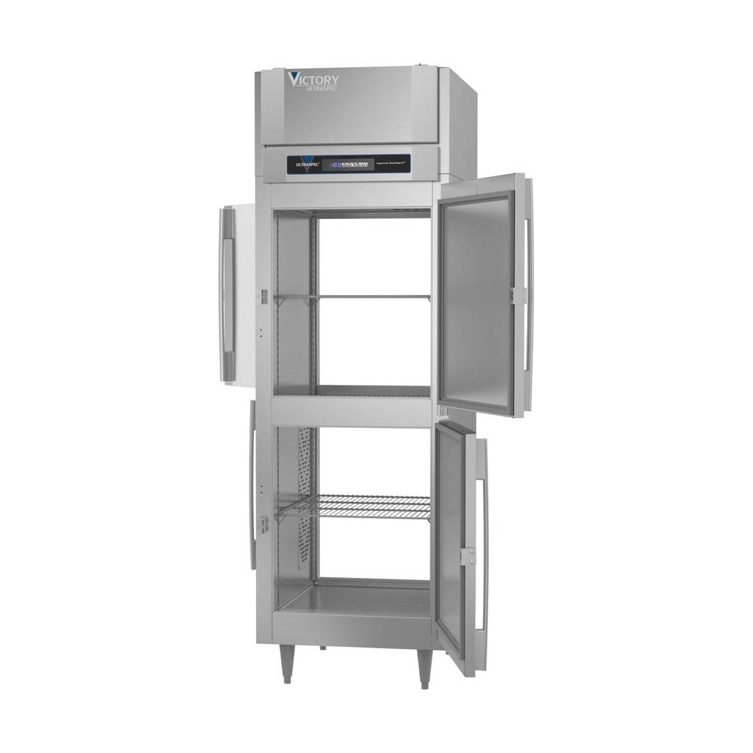 Victory FSA-1D-S1-PT-HD-HC 27" One Section Pass-Thru Freezer w/ 4 Half Solid Doors, Aluminum İnterior, 23 cu. ft.