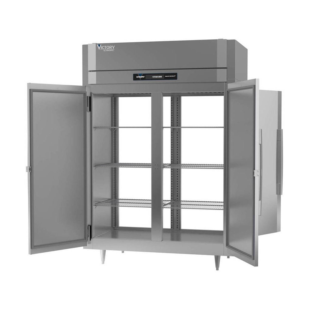 Victory FSA-2D-S1-EW-PT-HC 58" Two Section Pass-Thru Freezer w/ 4 Solid Doors, Aluminum Interior, 53 cu. ft.