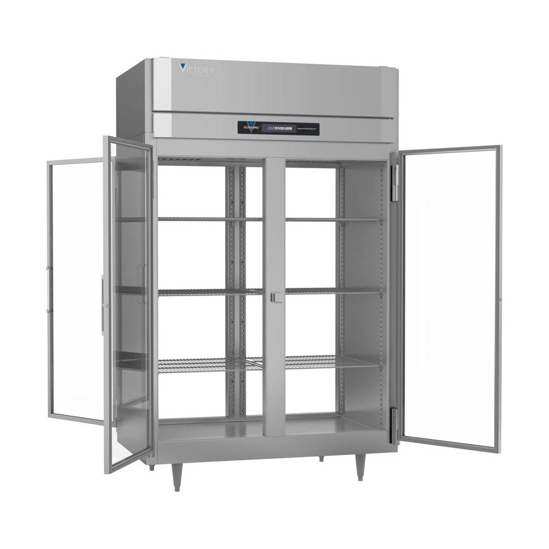 Victory FSA-2D-S1-PT-G-HC 52" Two Section Pass-Thru Freezer w/ 4 Glass Doors, Aluminum Interior, 48 cu. ft.