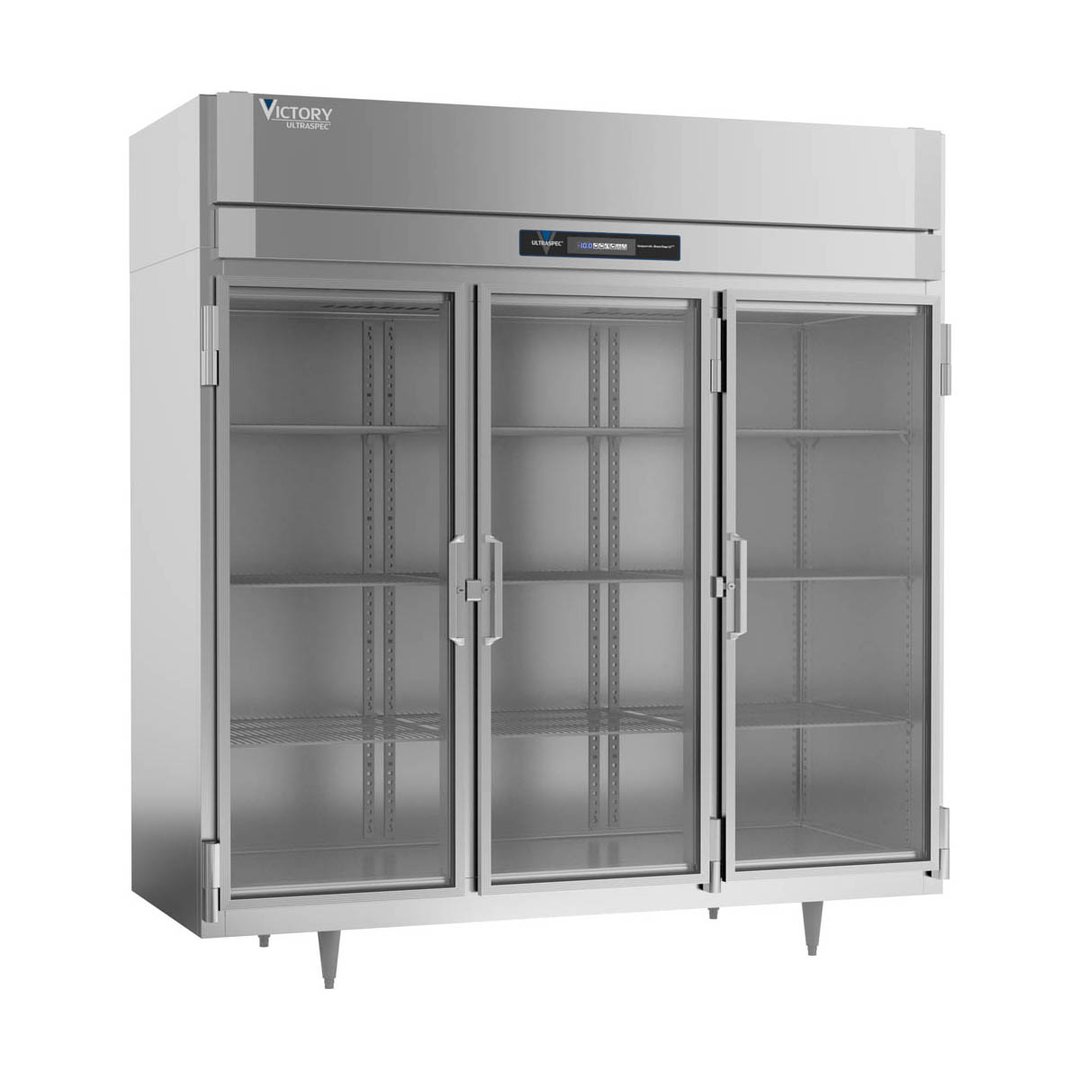 Victory FSA-3D-S1-G-HC 77" Three Section Reach-In Freezer w/ 3 Glass Doors, 68 cu. ft.