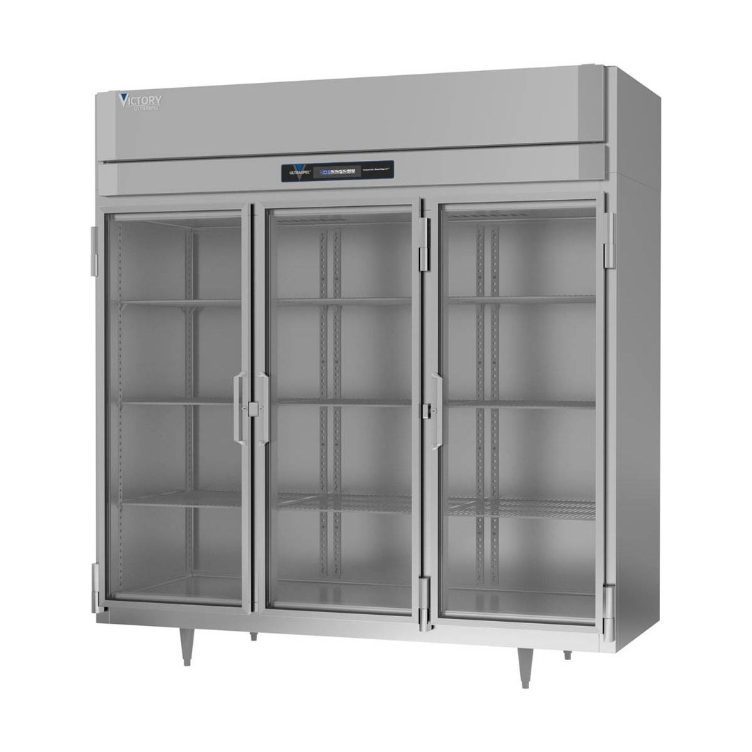 Victory FSA-3D-S1-G-HC 77" Three Section Reach-In Freezer w/ 3 Glass Doors, 68 cu. ft.