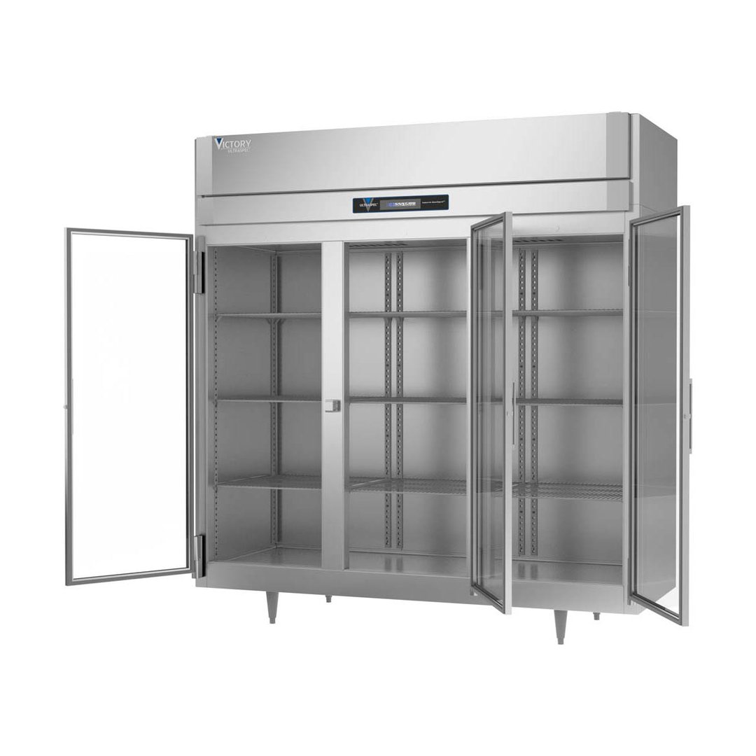 Victory FSA-3D-S1-G-HC 77" Three Section Reach-In Freezer w/ 3 Glass Doors, 68 cu. ft.