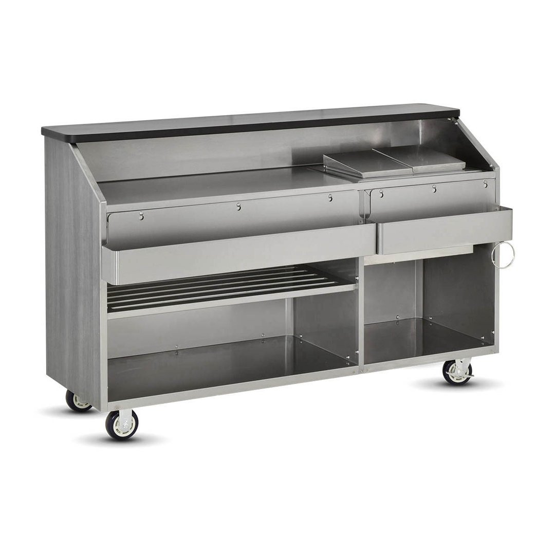 FWE CB-6 60 lb. Ice Bin Removable Speed Rack-72" Portable Bar-Laminate Front