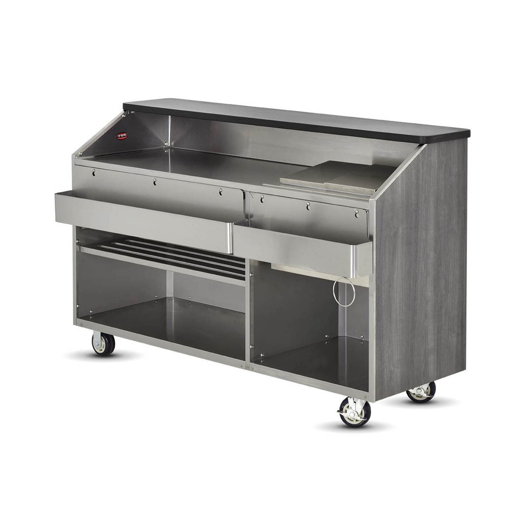 FWE CB-6 60 lb. Ice Bin Removable Speed Rack-72" Portable Bar-Laminate Front