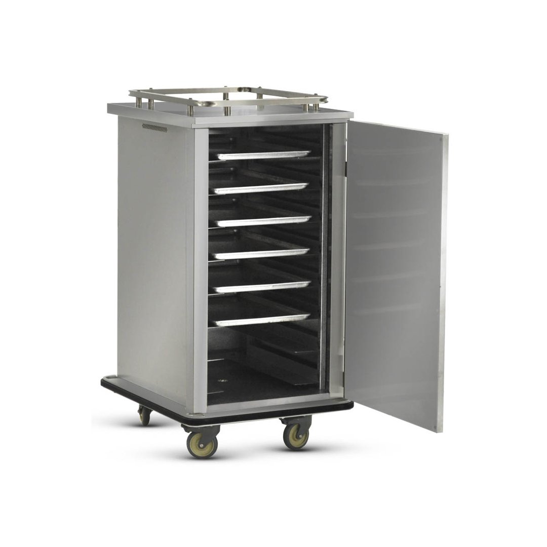 FWE ETC-1520-16 Stainless Steel 16 Tray Mobile Patient Meal Delivery Cart
