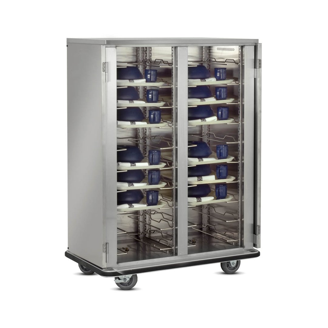 FWE ETC-20 Stainless Steel 20 Tray Mobile Patient Meal Delivery Cart