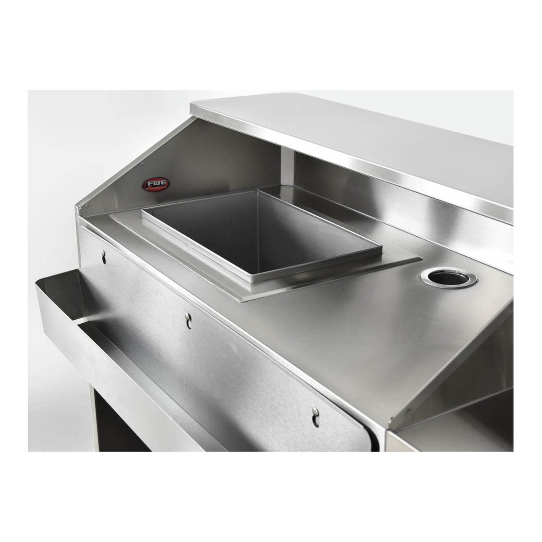 FWE SBBC-6 50 lb. Ice Bin Removable Speed Rack-72" Portable Bar-Stainless Steel Exterior