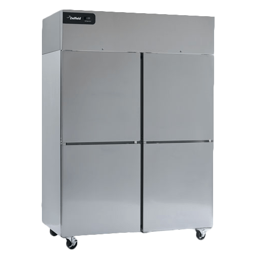 Delfield GBF2P-SH 55" Top Mount Two Section Solid Half Door Reach-In Freezer