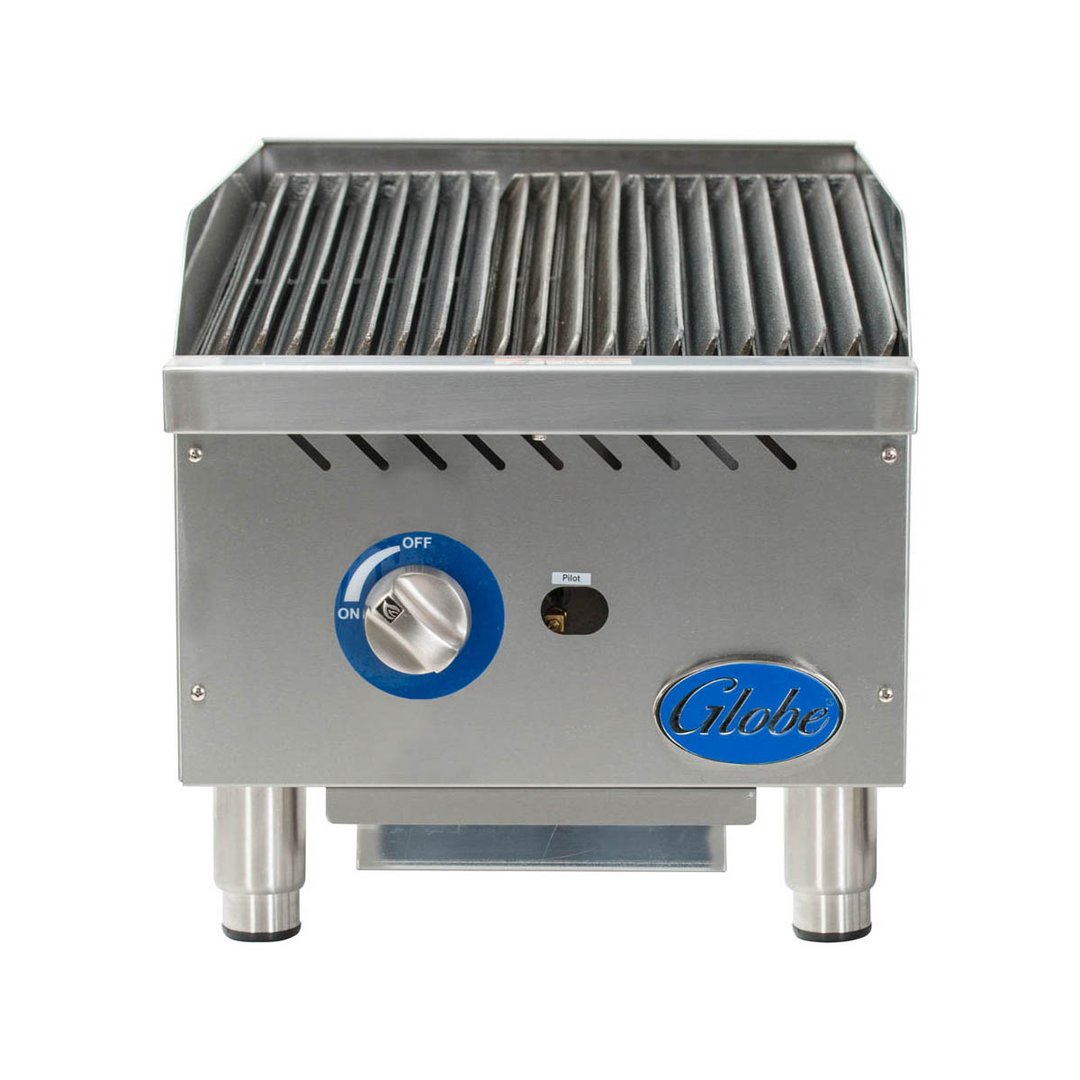 Globe GCB15G-CR 15" Countertop Gas Charbroiler w/ Cast Iron Radiant, (1) Burner, 40.000 BTU