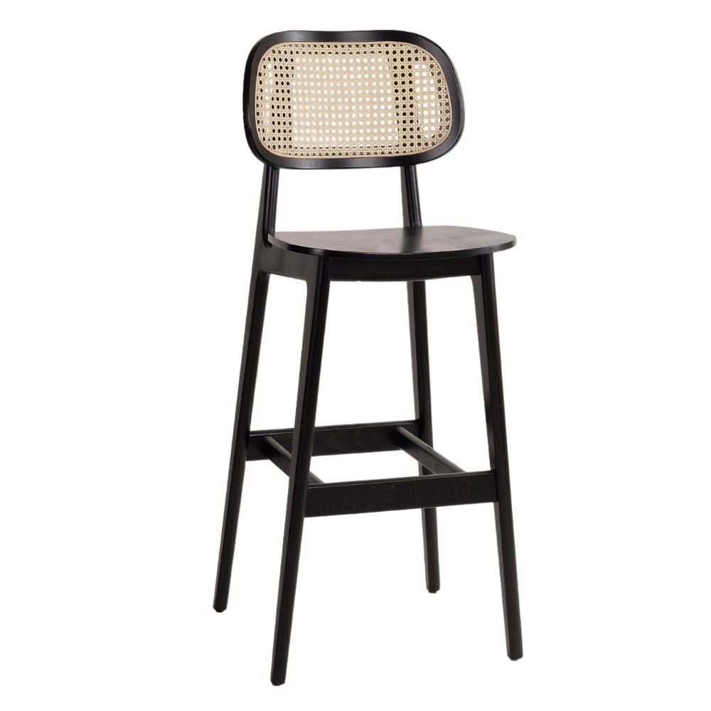 G & A 9616-PS Barstool with Wood Back, Black