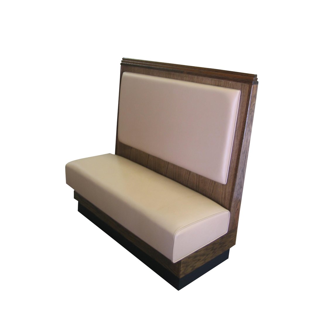 G & A PROVENCE-3/4-48 Plain Back, Upholstered Corner Booth 3/4 Circle, Wood Frame, 48" Height