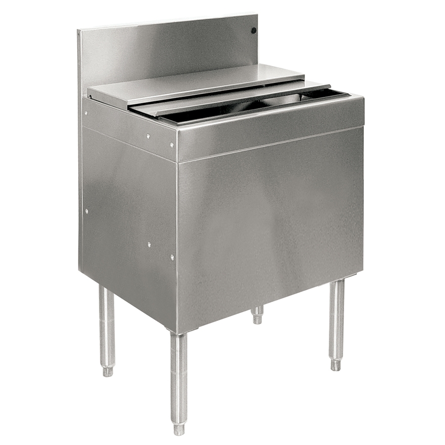 Glastender IBA-24-ED 24"Extra Deep  Underbar Ice Bin w/ 92 lbs., 14" Ice Bin Depth, No Cold Plate