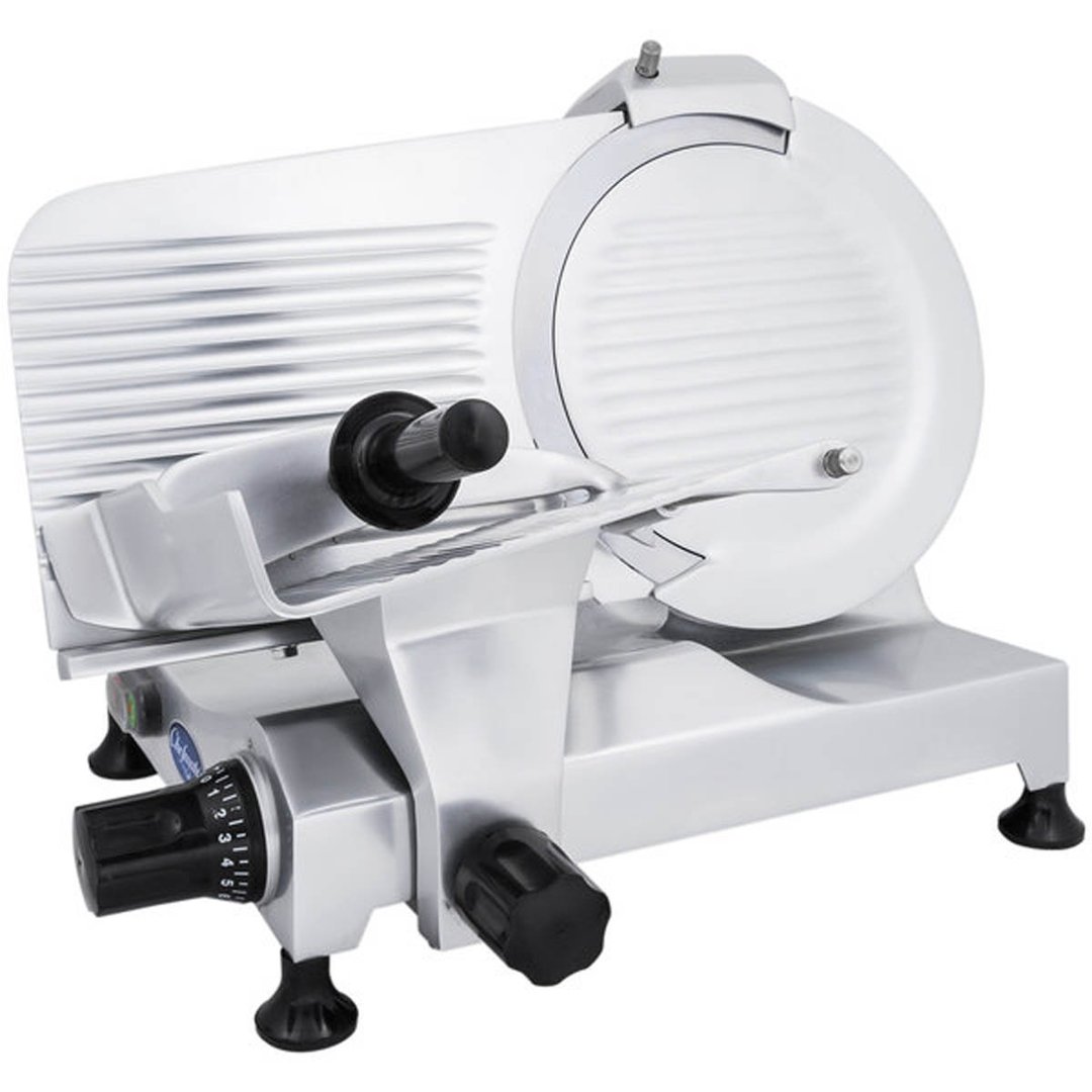Globe Chefmate C12 12" Manual Gravity Feed Slicer, Belt Driven, Aluminum, 1/3 Hp