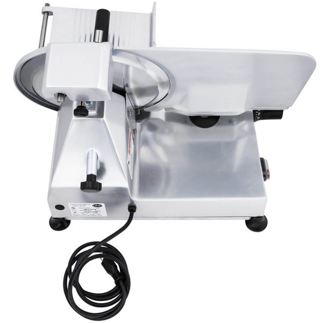 Globe Chefmate C12 12" Manual Gravity Feed Slicer, Belt Driven, Aluminum, 1/3 Hp