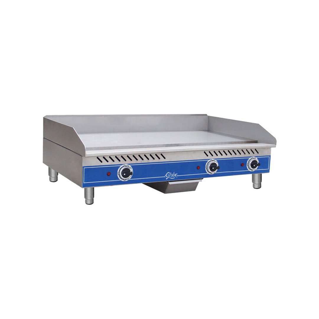 Globe GEG36 36" Countertop Electric Griddle with 36" x 16.3" Surface, Thermostatic Controls, 208/240v