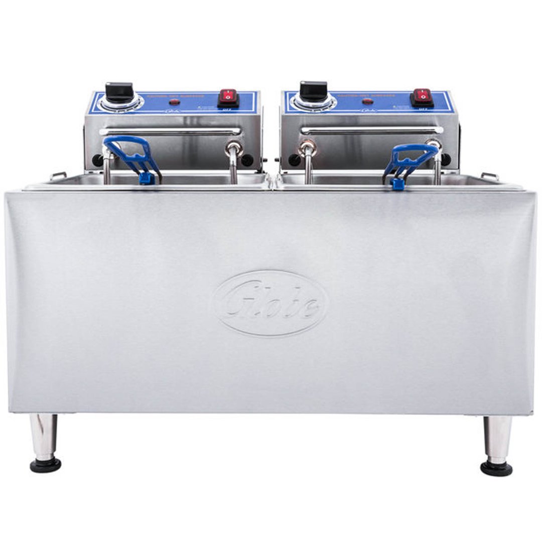 Globe PF32E Split Pot Countertop Electric Fryer w/ 2 Baskets, 32-Lb. Capacity, 208/240V