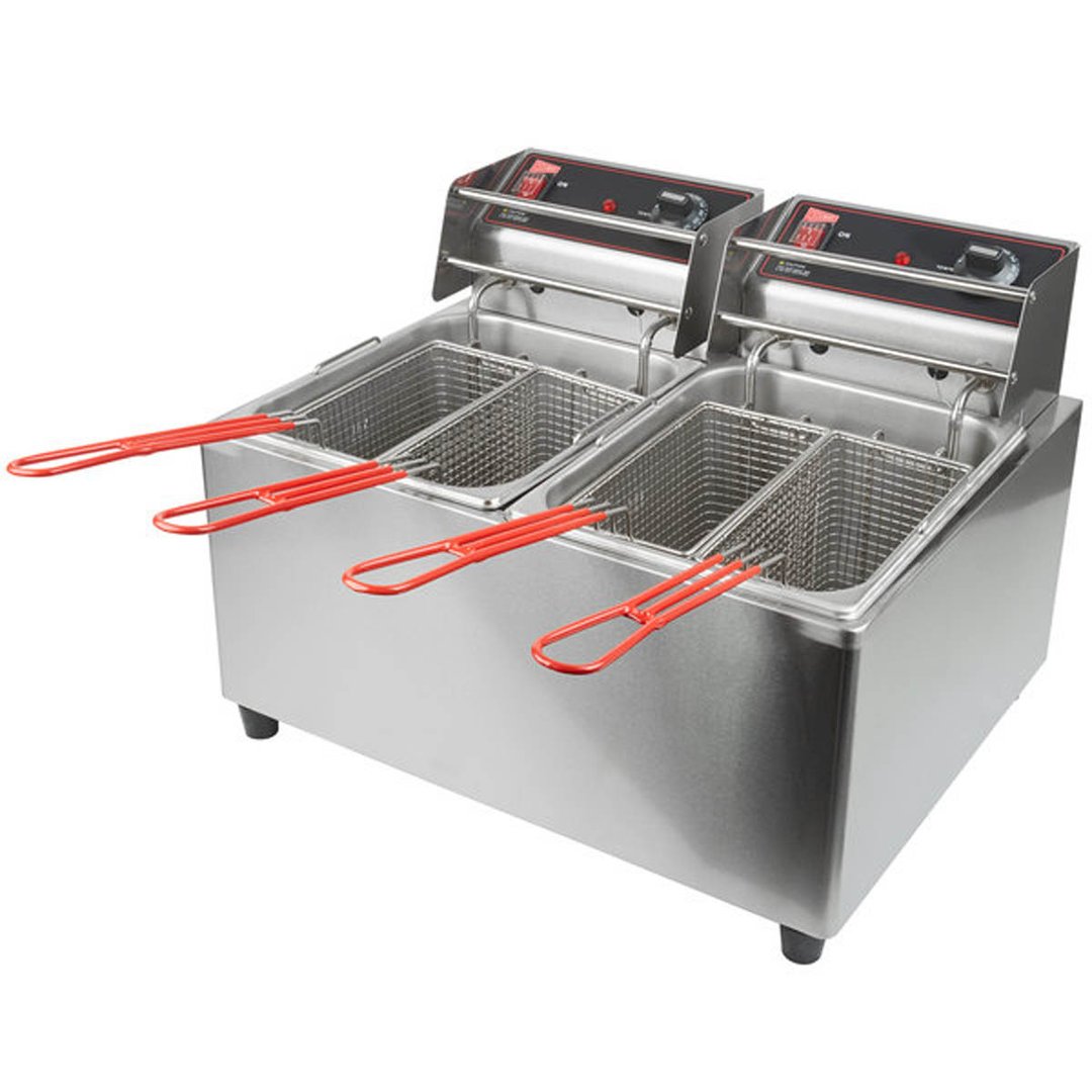 Cecilware® Pro EL2X15 Split Pot Countertop Electric Fryer