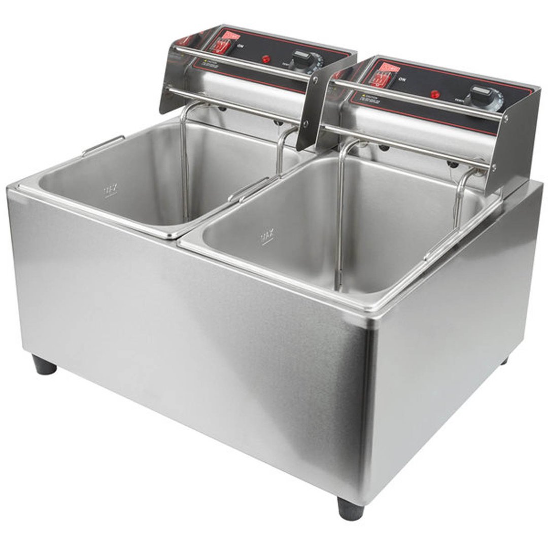 Cecilware® Pro EL2X15 Split Pot Countertop Electric Fryer