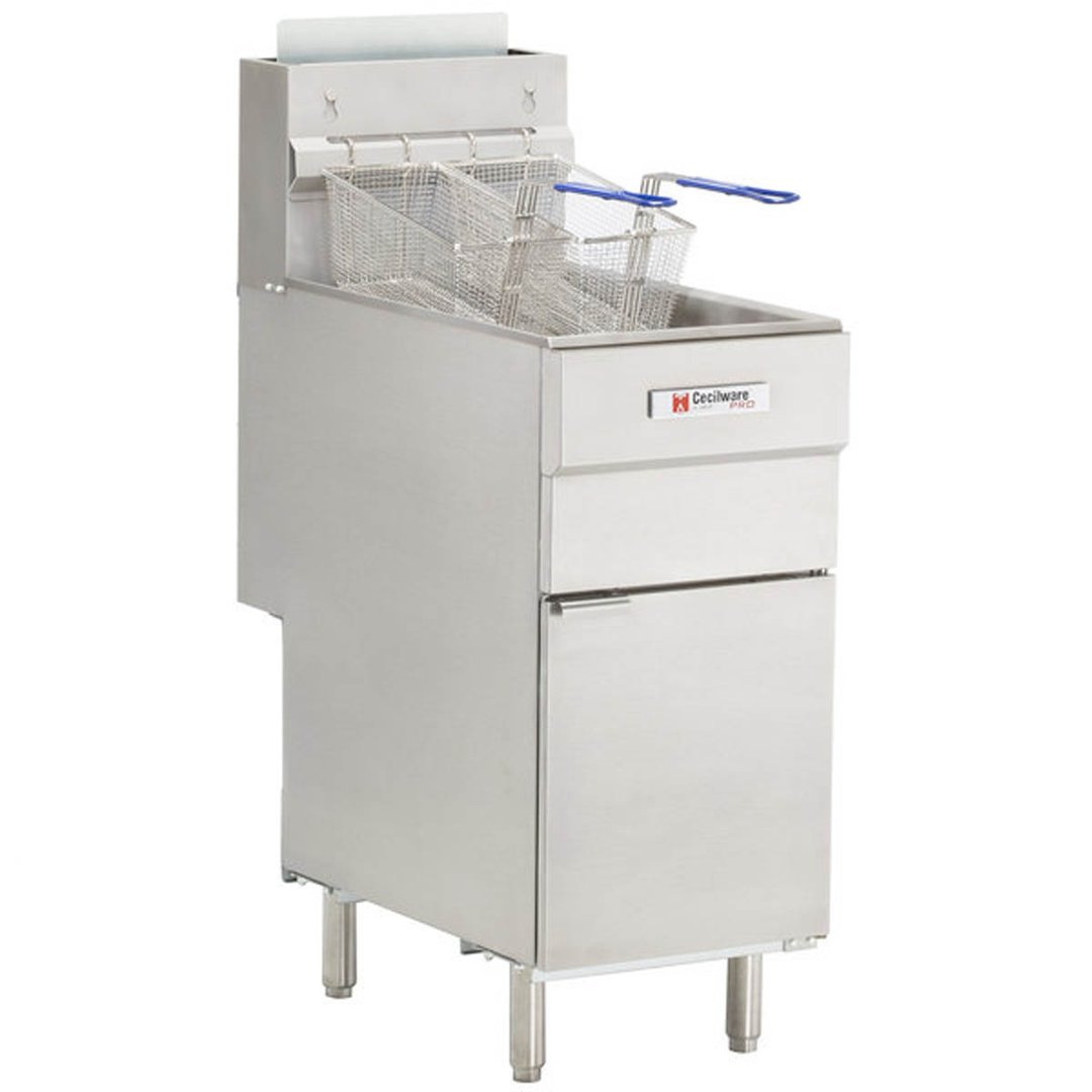 Cecilware® Pro FMS504LP 15" Floor Model Gas Full Pot Fryer, 50 lbs